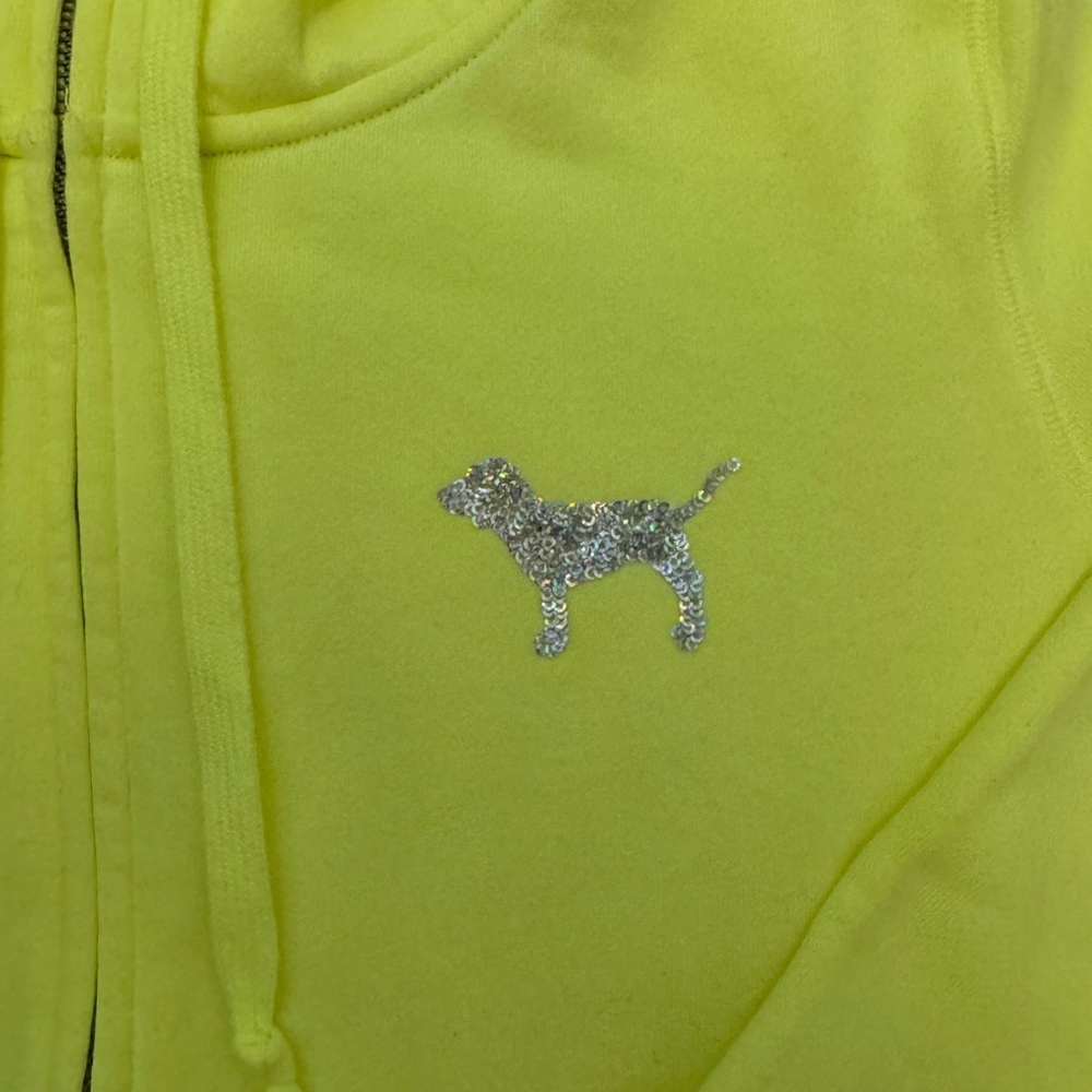 VICTORIA’S SECRET LOVE PINK BLING SEQUIN ZIPPERED SWEATSHIRT SIZE LARGE - Picture 3 of 4